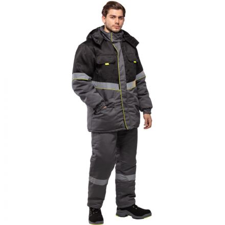 Куртка рабочая зимняя з43-КУ сер/черн р.52-54/170-176