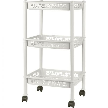 Этажерка PR_Keeplex Light на колесиках 3-х секцион, малая белое облако Этажерка PR_Keeplex Light на колесиках 3-х секцион, малая белое облако