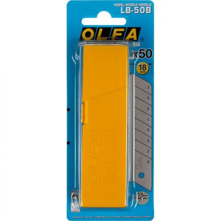 Лезвие OLFA сегментированное,18мм, толщина 0,5мм, 50шт/уп., OL-LB-50B Лезвие OLFA сегментированное,18мм, толщина 0,5мм, 50шт/уп., OL-LB-50B