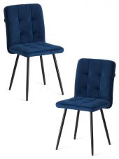 Стул обеденный Medeo  (2 шт. в упаковке) LT, велюр, Blue (синий), 45х56х89 см