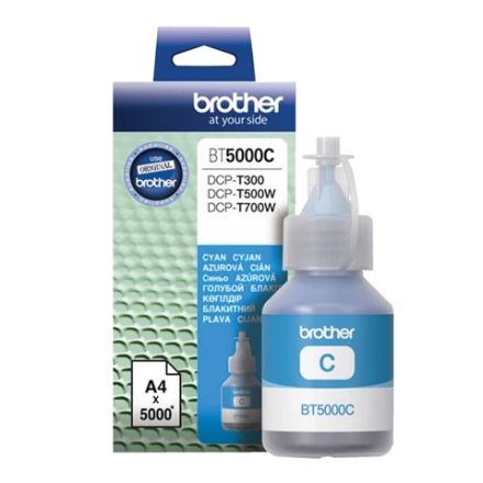 Чернила BROTHER (BT5000C) для СНПЧ Brother DCP-T310/T510W\T710W, голубые, оригинальные, ресурс 5000 страниц Чернила BROTHER (BT5000C) для СНПЧ Brother DCP-T310/T510W\T710W, голубые, оригинальные, ресурс 5000 страниц