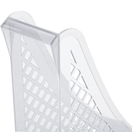 Лоток вертикальный для бумаг BRAUBERG ECO, 240х80х290 мм, сетчатый, прозрачный, 239016