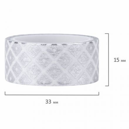 Клейкие WASHI-ленты для декора с фольгой СЕРЕБРИСТЫЕ, 15 мм х 3 м, 7 шт., рисовая бумага, ОСТРОВ СОКРОВИЩ, 661713 Клейкие WASHI-ленты для декора с фольгой СЕРЕБРИСТЫЕ, 15 мм х 3 м, 7 шт., рисовая бумага, ОСТРОВ СОКРОВИЩ, 661713