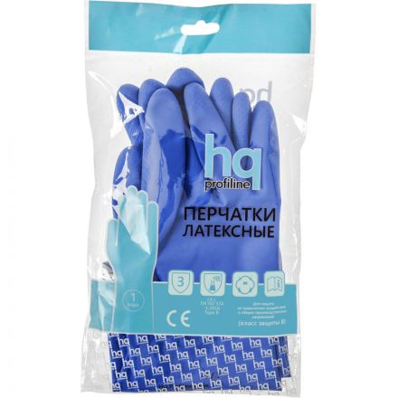 Перчатки латексные HQ Profiline арт.74733 синие р.S, ПС Перчатки латексные HQ Profiline арт.74733 синие р.S, ПС