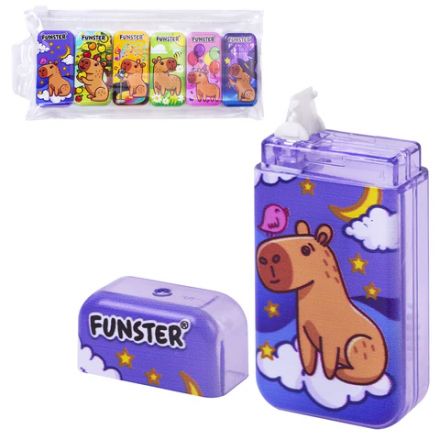 Корректирующая лента FUNSTER (ФАНСТЕР) "КАПИБАРЫ", 5 мм х 5 м, КОМПЛЕКТ 6 штук, пенал с zip-замком, 273021 Корректирующая лента FUNSTER (ФАНСТЕР) "КАПИБАРЫ", 5 мм х 5 м, КОМПЛЕКТ 6 штук, пенал с zip-замком, 273021