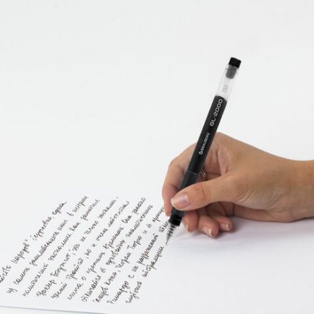 Ручка гелевая BRAUBERG "GL-2000", ЧЕРНАЯ, японские чернила, длина письма 2000 метров, линия письма 0,35 мм, 144217 Ручка гелевая BRAUBERG "GL-2000", ЧЕРНАЯ, японские чернила, длина письма 2000 метров, линия письма 0,35 мм, 144217