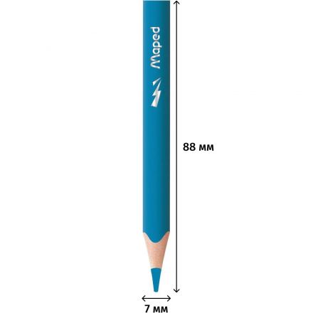 Карандаши цветные Maped COLOR'PEPS STRONG MINI 3хгр,пластик,12цв/наб,862812 Карандаши цветные Maped COLOR'PEPS STRONG MINI 3хгр,пластик,12цв/наб,862812