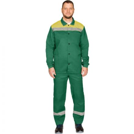 Костюм рабочий летний муж. л16-КБР с СОП зел/желт (р.52-54) 170-176