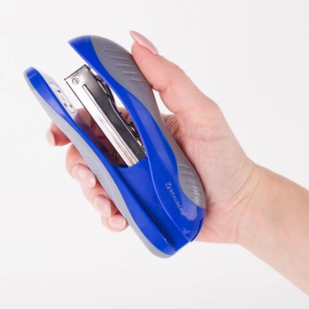 Степлер №24/6, 26/6 BRAUBERG "JET", до 25 листов, эргономичный, сине-серый, 229689 Степлер №24/6, 26/6 BRAUBERG "JET", до 25 листов, эргономичный, сине-серый, 229689