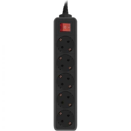 Сетевой фильтр PC Pet AP01006-E-B 1.8м (5 розеток) черный (пакет)