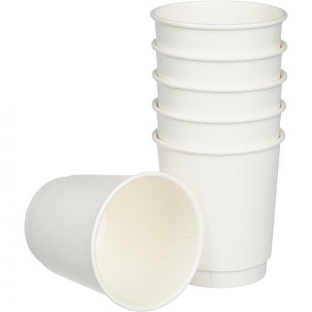 Стакан одноразовый бум 2-сл. d-80мм 250мл белый, КОМУС (25шт/уп)
