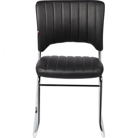 Стул для посетителя Easy Chair 809 VPU черный (искусственная кожа/металл хромированный)