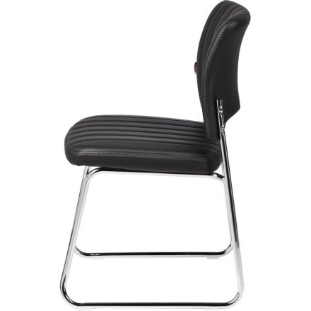 Стул для посетителя Easy Chair 809 VPU черный (искусственная кожа/металл хромированный)