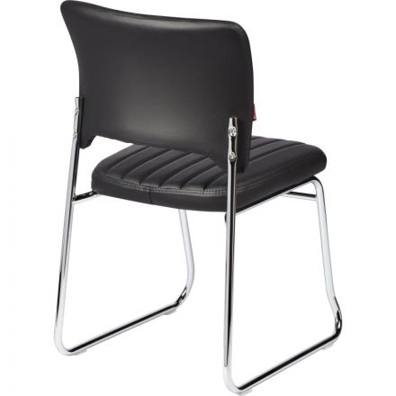 Стул для посетителя Easy Chair 809 VPU черный (искусственная кожа/металл хромированный)