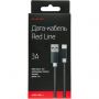 Кабель USB 2.0 - USB Type-C, М/М, 1 м, Red Line, чер, УТ000011689