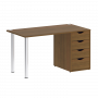 Home Office Стол письменный VR.SP-3-138.4 Орех/Хром опоры 1380*720*750