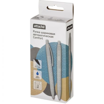 Ручка шариковая автомат. Attache Comfort сер.к,softtouch,масл,0,5,син Ручка шариковая автомат. Attache Comfort сер.к,softtouch,масл,0,5,син