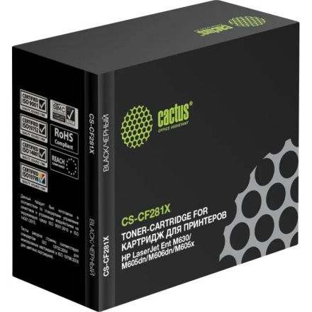 Картридж лазерный Cactus CS-CF281X CF281X чер. пов.емк. для HP LJ Pro M630 Картридж лазерный Cactus CS-CF281X CF281X чер. пов.емк. для HP LJ Pro M630