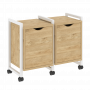 Loft Тумба на колесных опорах наборная. Вариант №2 VR.L-TN-2.K Тиквуд светлый/Белый металл 970*460*767