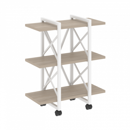 Loft Стеллаж на колесных опорах-3 полки VR.L-MST.K-3.4V Дуб аттик/Белый металл 800*400*968 Loft Стеллаж на колесных опорах-3 полки VR.L-MST.K-3.4V Дуб аттик/Белый металл 800*400*968