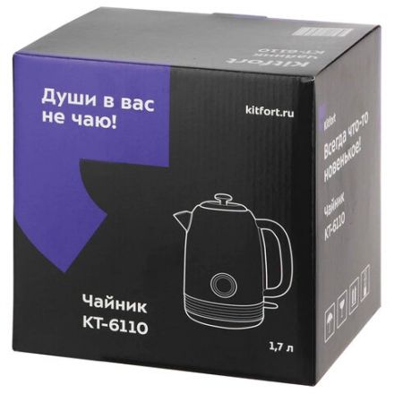 Чайник KITFORT КТ-6110, 1,7 л, 2200 Вт, закрытый нагревательный элемент, сталь, зеленый/бежевый Чайник KITFORT КТ-6110, 1,7 л, 2200 Вт, закрытый нагревательный элемент, сталь, зеленый/бежевый
