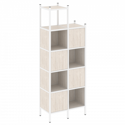 Loft Прямой стеллаж наборный VR.L-20 Денвер светлый/Белый металл 862*446*2280
