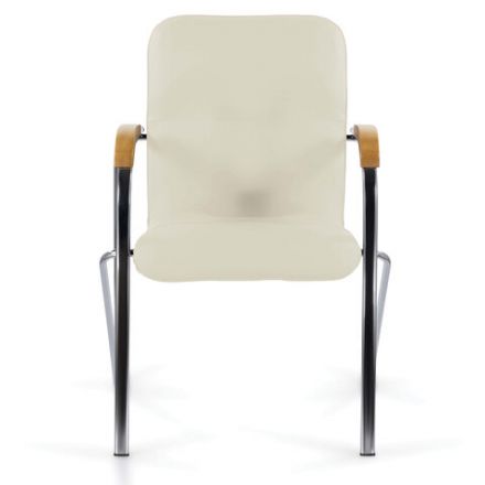 Кресло BRABIX "Samba CF-103", хром каркас, накладки "бук", кожзам бежевый, собрано, 532757 Кресло BRABIX "Samba CF-103", хром каркас, накладки "бук", кожзам бежевый, собрано, 532757