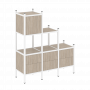 Loft Прямой стеллаж наборный VR.L-12 Дуб аттик/Белый металл 1278*446*1458