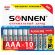 Батарейки КОМПЛЕКТ 10 шт, SONNEN Alkaline, AAA (LR03, 24А), алкалиновые, мизинчиковые, в коробке, 451089