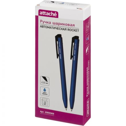 Ручка шариковая автоматическая Attache Rocket, д.ш. 0,5 мм, синяя