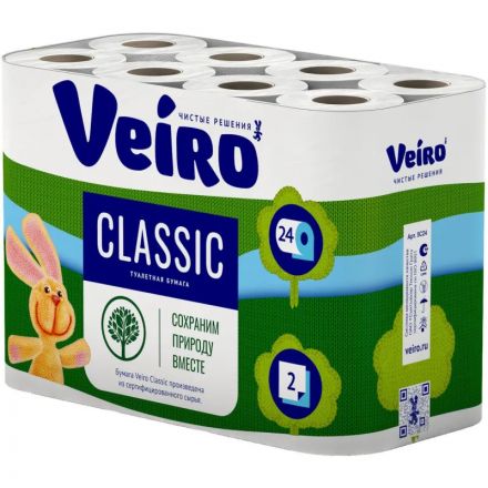Бумага туалетная Linia Veiro Classic 2сл бел втор 17,5м 140л24рул/уп 5с224 Бумага туалетная Linia Veiro Classic 2сл бел втор 17,5м 140л24рул/уп 5с224