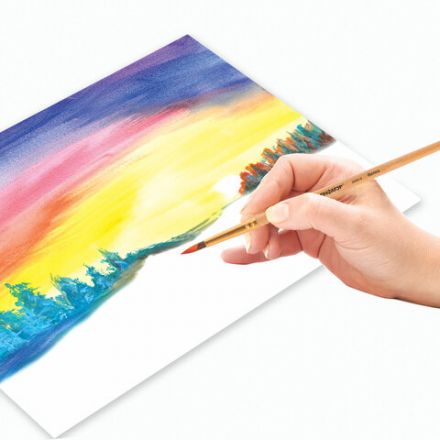 Кисть ПИФАГОР, БЕЛКА, круглая, № 4, деревянная лакированная ручка, с колпачком, 200818 Кисть ПИФАГОР, БЕЛКА, круглая, № 4, деревянная лакированная ручка, с колпачком, 200818