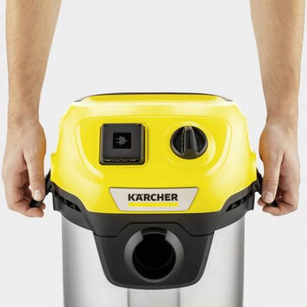 Пылесос хозяйственный KARCHER WD 3 PS, мусоросборник 17 л, мощность 1000 Вт, желтый, 1.628-190.0 Пылесос хозяйственный KARCHER WD 3 PS, мусоросборник 17 л, мощность 1000 Вт, желтый, 1.628-190.0
