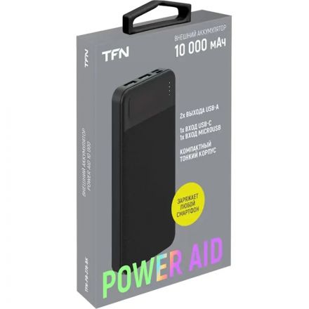 Внешний аккумулятор TFN PowerAid, 10000mAh, черный(TFN-PB-27 8-BK) Внешний аккумулятор TFN PowerAid, 10000mAh, черный(TFN-PB-27 8-BK)