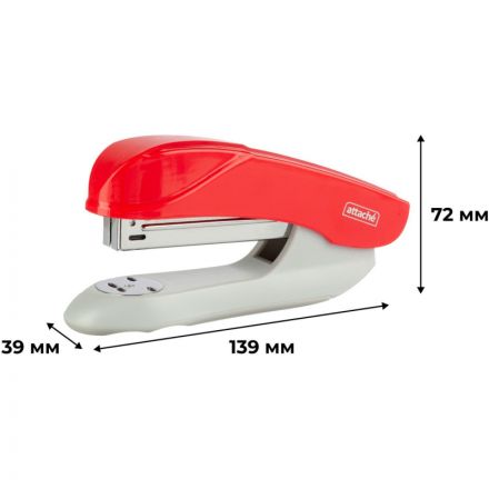 Степлер Attache Pulse(№24/6-26/6) до 25 листов, пластик, красный