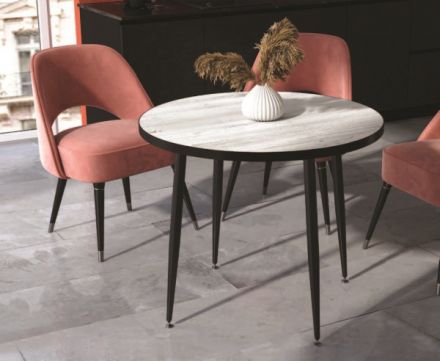 Стол обеденный "Винтерберг" круглый 90см, ЛДСП 22мм + пластик, , опоры металл Стол обеденный "Винтерберг" круглый 90см, ЛДСП 22мм + пластик, , опоры металл