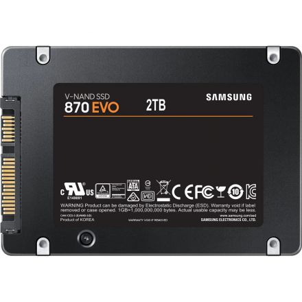 SSD накопитель Samsung SSD 870 EVO, 2000GB, 2.5 7mm, SATA3(MZ-77E2T0BW)