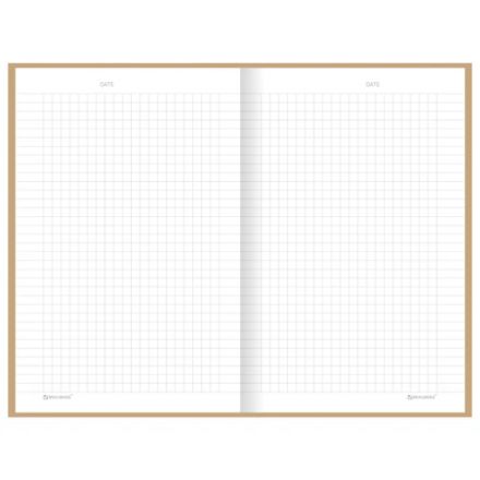 Блокнот А5 134х206 мм, 80 л., твёрдый, клетка, BRAUBERG "Minimal", бежевый, 116438