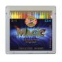 Карандаши с многоцветным грифелем цельнографитные Koh-I-Noor "Progresso Magic 8774", 23шт.+ карандаш-блендер., заточен., в лаке, металл. коробка Карандаши с многоцветным грифелем цельнографитные Koh-I-Noor "Progresso Magic 8774", 23шт.+ карандаш-блендер., заточен., в лаке, металл. коробка