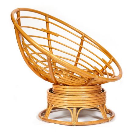 Кресло-качалка Папасан/Papasan (W 23/01 B) /с подушкой/ 115х78х104см, медовый, ткань оранжевый, с 23 Кресло-качалка Папасан/Papasan (W 23/01 B) /с подушкой/ 115х78х104см, медовый, ткань оранжевый, с 23