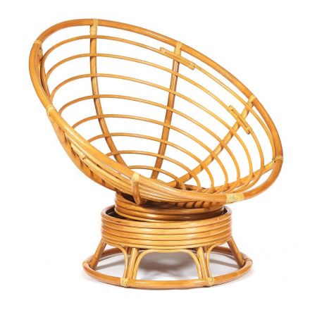Кресло-качалка Папасан/Papasan (W 23/01 B) /с подушкой/ 115х78х104см, медовый, ткань оранжевый, с 23 Кресло-качалка Папасан/Papasan (W 23/01 B) /с подушкой/ 115х78х104см, медовый, ткань оранжевый, с 23
