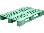 Паллет 1200х800х150 перфорированный (версия 2), на 3-х полозьях зеленый Паллет 1200х800х150 перфорированный (версия 2), на 3-х полозьях зеленый