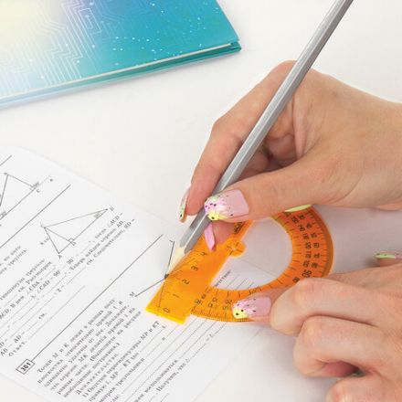 Набор чертежный большой ПИФАГОР (линейка 30 см, 2 треугольника, транспортир), прозрачный, неоновый, пакет, 210629 Набор чертежный большой ПИФАГОР (линейка 30 см, 2 треугольника, транспортир), прозрачный, неоновый, пакет, 210629