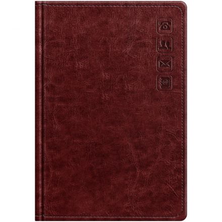 Телефонная книга А5, 80л., кожзам, BG "Небраска. Тёмно-красный", с вырубкой