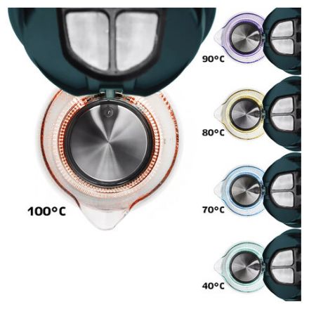 Чайник KITFORT КТ-640-4, 1,7 л, 2200 Вт, закрытый нагревательный элемент, ТЕРМОРЕГУЛЯТОР, стекло, изумрудный Чайник KITFORT КТ-640-4, 1,7 л, 2200 Вт, закрытый нагревательный элемент, ТЕРМОРЕГУЛЯТОР, стекло, изумрудный