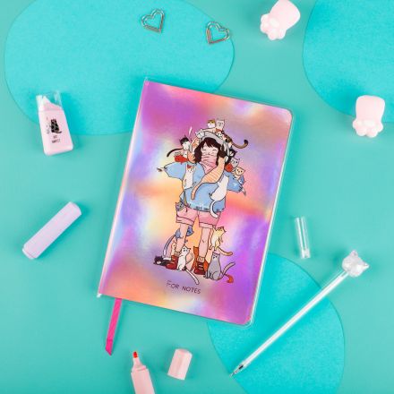 Записная книжка А5 80л., ЛАЙТ, кожзам, MESHU "My cats", съемная пластиковая обложка с дизайном, голография, блок в линию Записная книжка А5 80л., ЛАЙТ, кожзам, MESHU "My cats", съемная пластиковая обложка с дизайном, голография, блок в линию