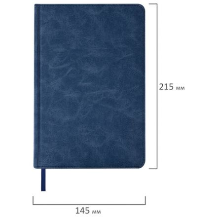 Еженедельник недатированный А5 145х215 мм BRAUBERG "Status", под кожу, 64 л., темно-синий, 113371 Еженедельник недатированный А5 145х215 мм BRAUBERG "Status", под кожу, 64 л., темно-синий, 113371
