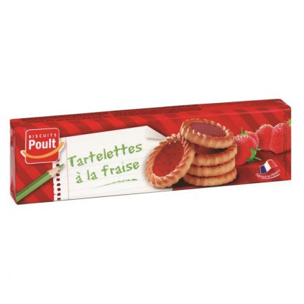 Печенье POULT тарталетки с начинкой со вкусом клубники 150г