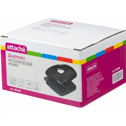 Дырокол Attache Power до 30л., металл., чёрный Дырокол Attache Power до 30л., металл., чёрный