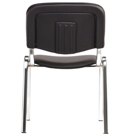 Стул для персонала и посетителей "ИЗО", хромированный каркас, кожзам черный Z-11, К3 Стул для персонала и посетителей "ИЗО", хромированный каркас, кожзам черный Z-11, К3